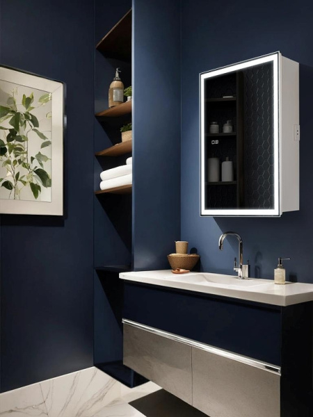 зеркальный шкаф aquame aqm9201 60 с подсветкой цвет белый