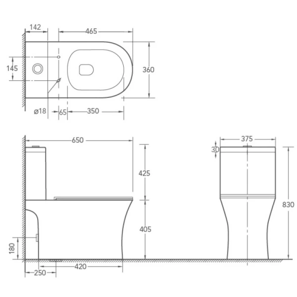 унитаз-компакт безободковый с сиденьем микролифт santiline sl-5010