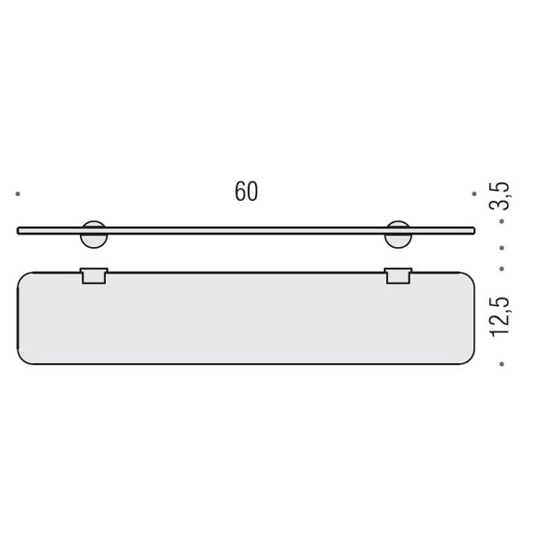 Colombo Design Plus Полка стеклянная, 60см, хром