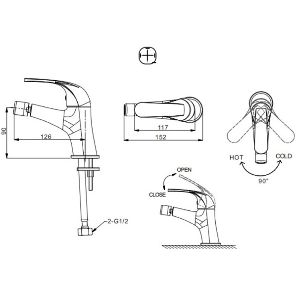 смеситель для биде bravat fit f3135188cp-rus