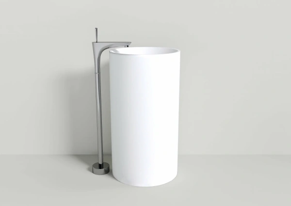 раковина nt bagno verona nt405 напольная, круглая, ø50xh90 см, белый матовый