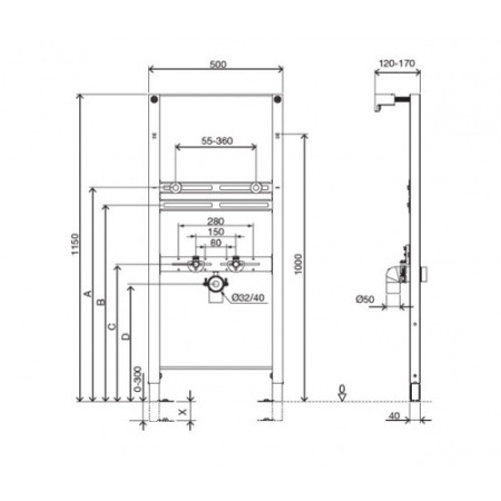 инсталляция для раковины oli eco sanitarblock 881857