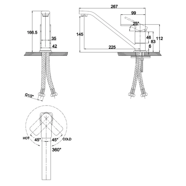 смеситель для кухни kaiser sonat 34033-2
