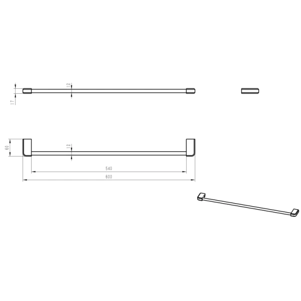 Полотенцедержатель Wonzon & Woghand WW-V3101-MB 60 см, черный матовый