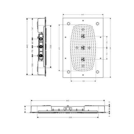 верхний душ с подсветкой hansgrohe raindance rainmaker 680 мм x 460 мм, ½’, 28418000