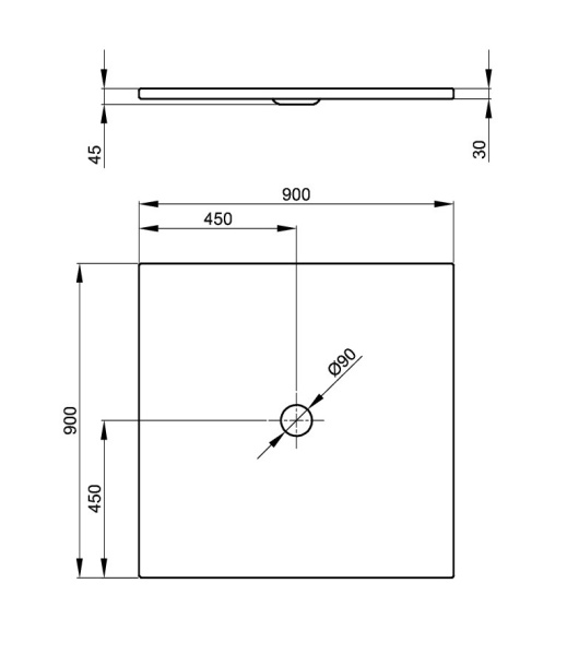 душевой поддон bette bettefloor 5931-000 90х90 см, квадратный, цвет белый