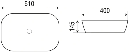 раковина в ванную накладная weltwasser elbach m21433 mb 61см, 10000004529 черная матовая