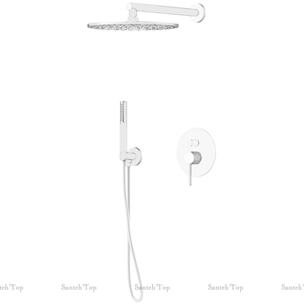 душевой комплект gattoni circle two 9190/pdbo без излива, белый матовый