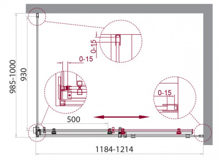 душевой уголок belbagno acqua 150х80 acqua-ah-1-150/80-c-cr профиль хром, стекло прозрачное