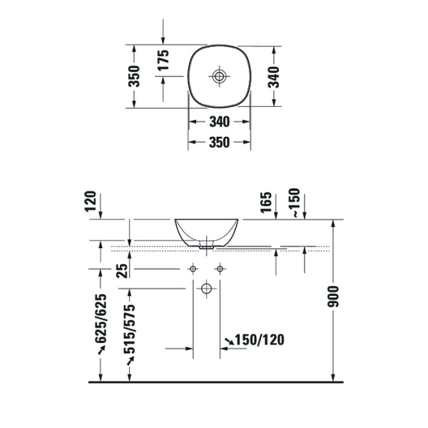 раковина duravit aurena 039635aa79 накладная, ø35 cм, белая с покрытием hygieneglaze