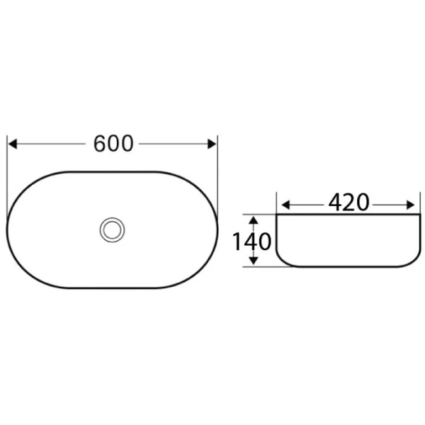 раковина накладная belbagno 60 bb1084, белая