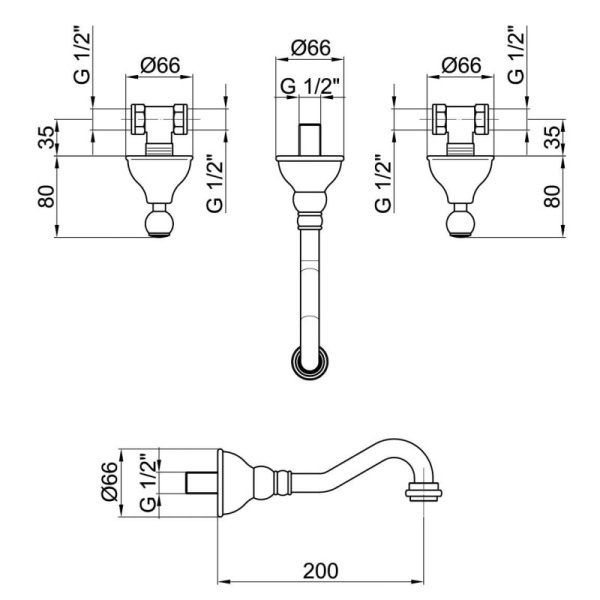 смеситель для раковины webert dorian do750404010 цвет золото