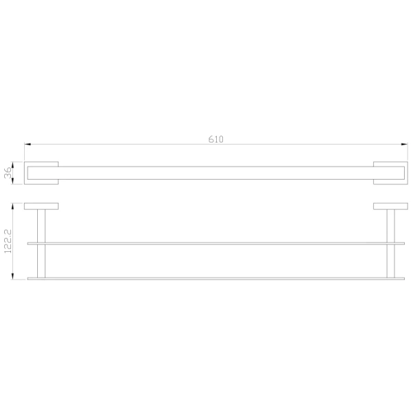 Полотенцедержатель Wonzon & Woghand Flat WW-9711-60CM 61 см, двойной, хром