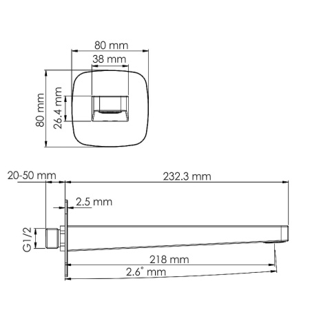 излив для смесителя wasserkraft naab a314 хром