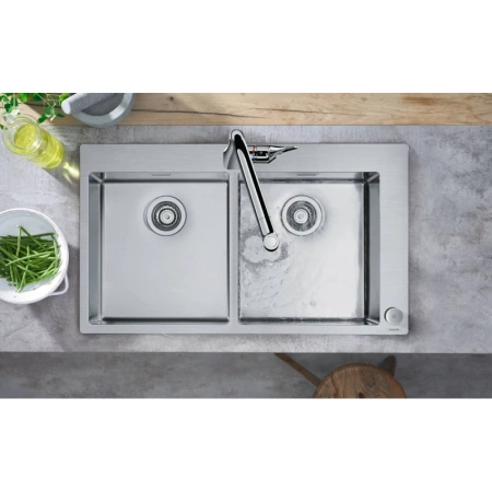 смеситель для кухни hansgrohe metris m71 73806000, хром