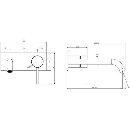 смеситель gessi gessi316 54090#707 для раковины, встраиваемый, внешняя часть, цвет шлифованное black metal pvd