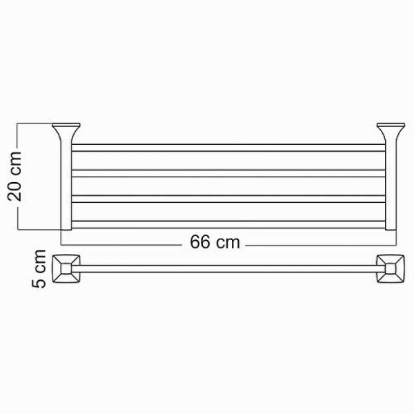 Полка для полотенец WasserKRAFT Wern K-2511 цвет хром