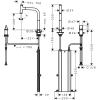смеситель для кухни hansgrohe metris m71 73804000, хром