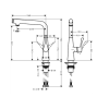 смеситель для кухни hansgrohe metris select 73811800, сталь
