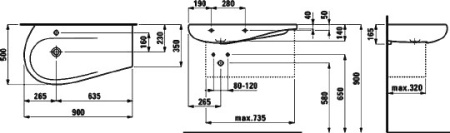 тумба под раковину laufen il bagno alessi 73x32 (орех) 4.2447.0.097.630.1