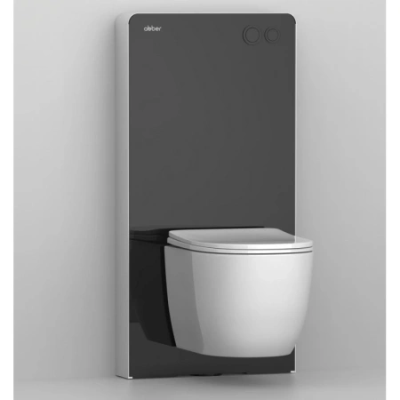 инсталляция для унитаза abber ac0107mb с кнопкой смыва, черный