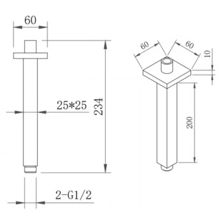 потолочный кронштейн 200 мм berges ventas s 074012