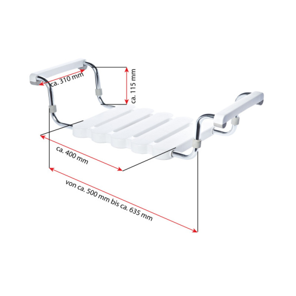cиденье для ванны 50-63,5 см ridder a0040011