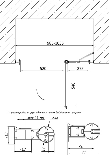 дверь для душевой кабины в нишу vegas glass ep-f-1 100 01 01 профиль белый, стекло прозрачное