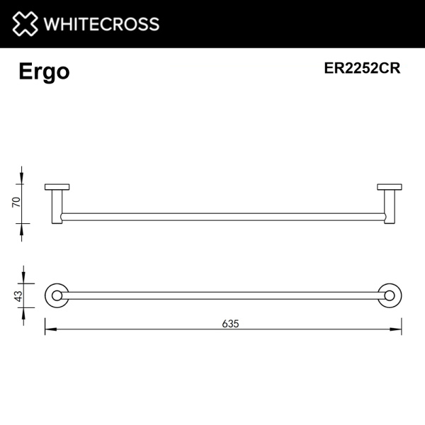 Полотенцедержатель 60 см Ergo ER2252CR хром
