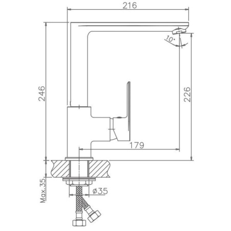 смеситель для кухни haiba hb70505-8 цвет белый \ хром