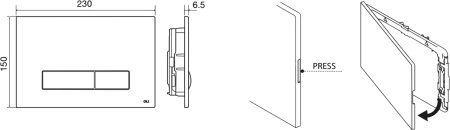 кнопка для инсталляции oli oli pure narrow 148301 цвет хром глянцевый