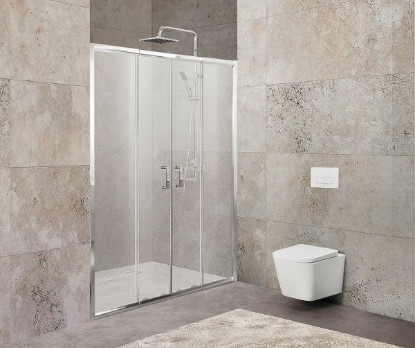 дверь для душевой кабины belbagno unique 200 unique-bf-2-170/200-p-cr профиль хром стекло рифленое