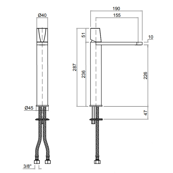 antonio lupi indigo смеситель для раковины, на 1 отв., излив: 195мм, высота: 28,5см, цвет: графит
