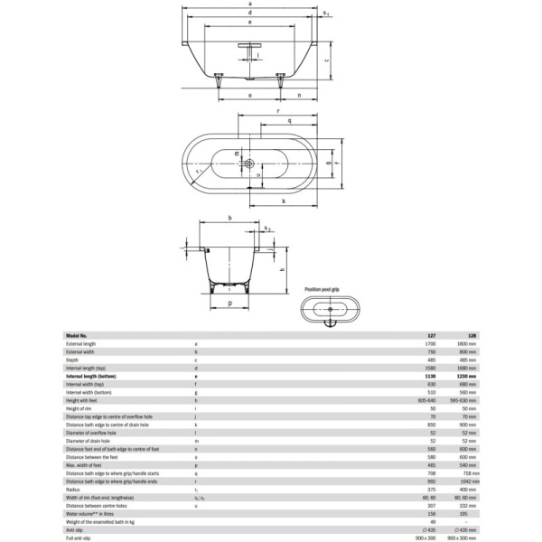 стальная ванна kaldewei centro duo oval мод.128 180х80 282800010001