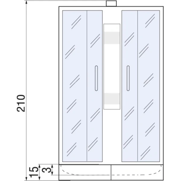 душевая кабина river nara light 90x90x15 мт б/к 10000002911 профиль матовый хром задняя стенка белая