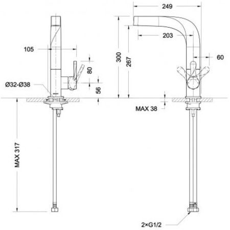 смеситель для кухни bravat wave f774108c