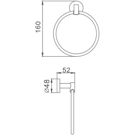 кольцо для полотенец haiba hb1704 цвет хром