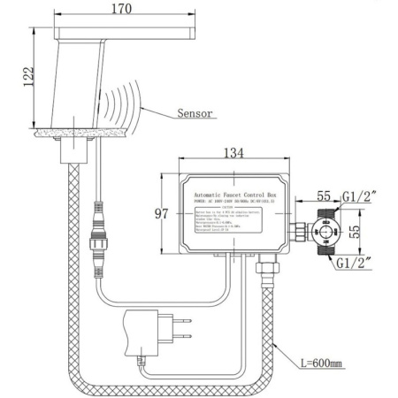 смеситель для раковины бесконтактный raiber sensor rsf88135