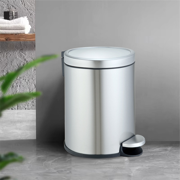 Мусорное ведро Weltwasser WW Lora MT 6L с педалью, хром матовый