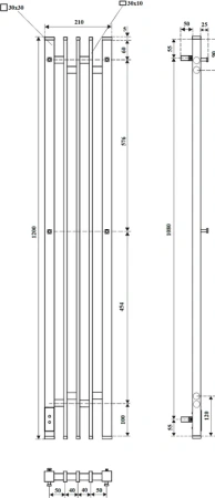 полотенцесушитель point фрея pn20732b электрический, 21x120 см, черный