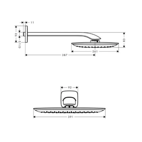 верхний душ hansgrohe puravida 27437000