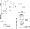 смеситель для биде treemme arche 2420.cc каскад, цвет хром