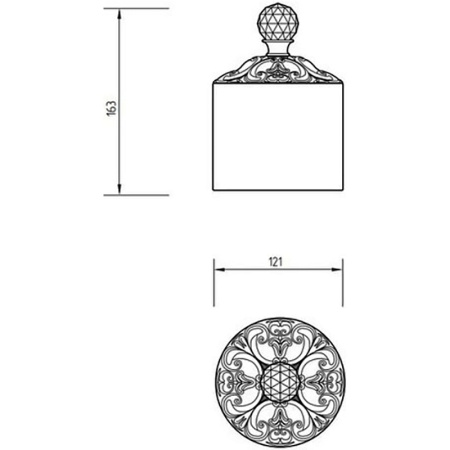 контейнер для хранения migliore cristalia 16760 цвет бронза с кристаллом swarovski