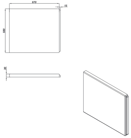 торцевая панель для ванны cersanit universal type 1 70 63369 белая