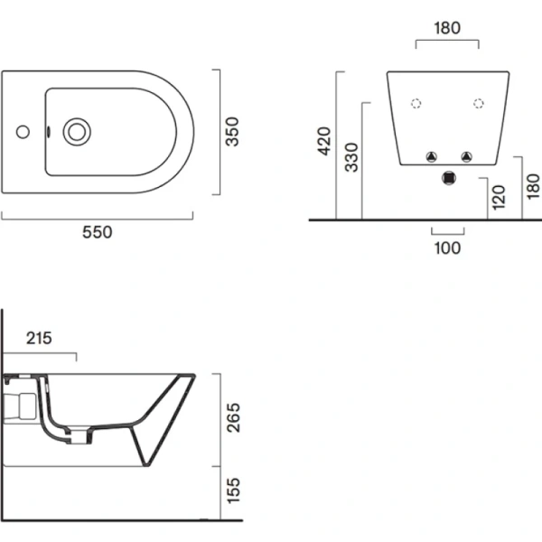 биде подвесное catalano zero 0118551001 белый глянец