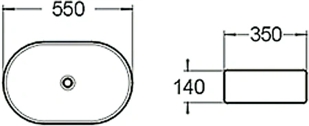 раковина 55x35 см santiline sl-1018