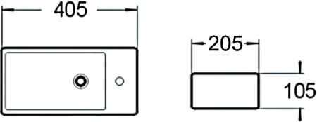 раковина 40.5x20,5 см santiline sl-2009l
