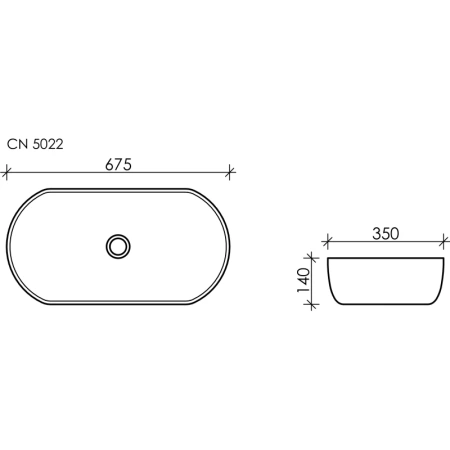 раковина ceramicanova element cn5022 накладная, 67.5x35 см, белая