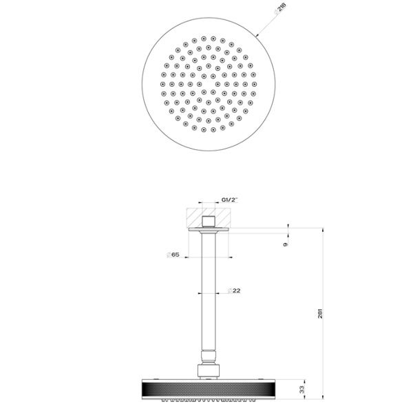 потолочная душевая головка gessi inciso shower 58186#299 шарнирная с защитойот известкового налёта на 1/2",ø200 мм, цвет: black xl
