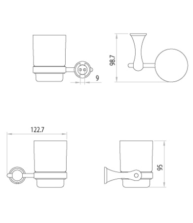 стакан для зубных щеток lemark standard lm2136c